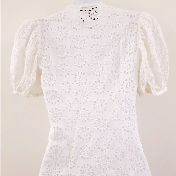 Anthropologie Lace Eyelet Lady Blouse 0 XS - Picture 3 of 4